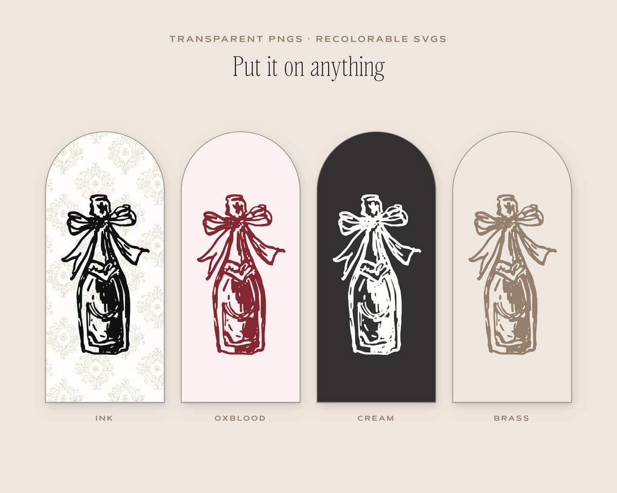 The Champagne Brunch Doodle Pack, put it on anything
