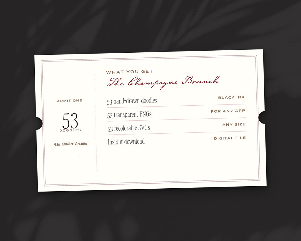 The Champagne Brunch Doodle Pack, what you get