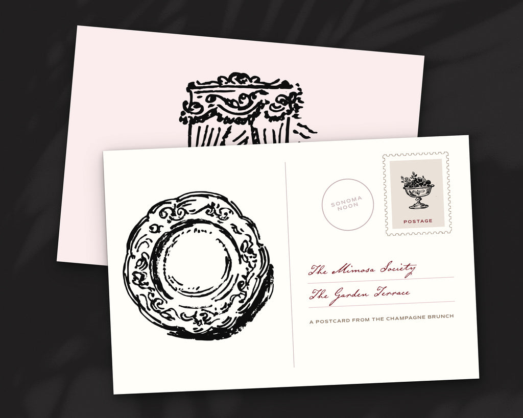 The Champagne Brunch Doodle Pack, postcard