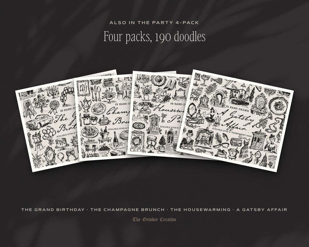 The Champagne Brunch Doodle Pack, also in the bundle