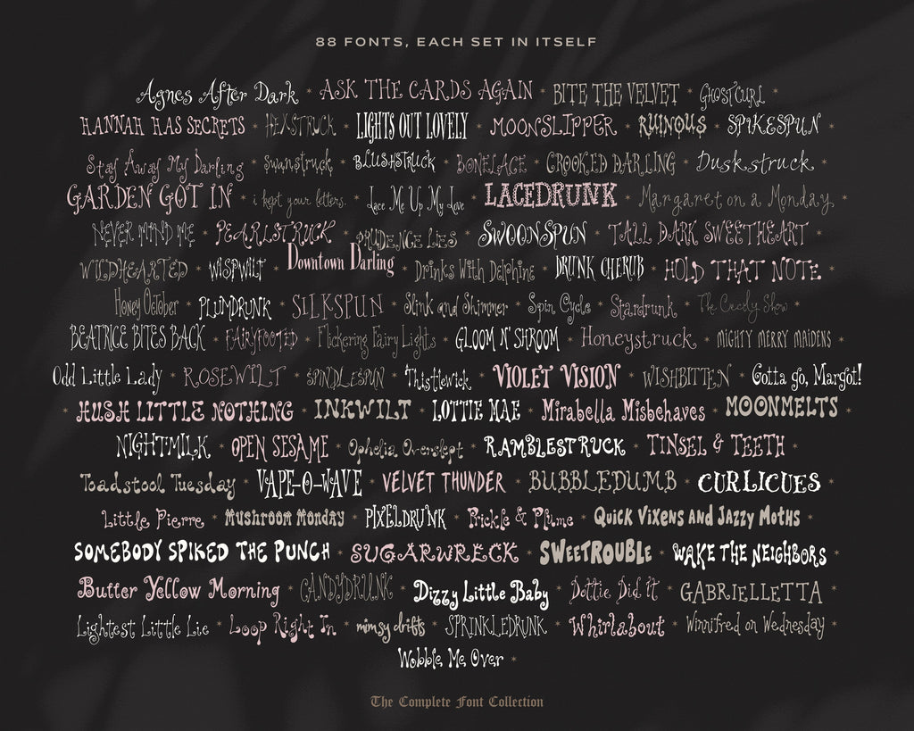 The Complete Font Collection, every font name, each set in itself