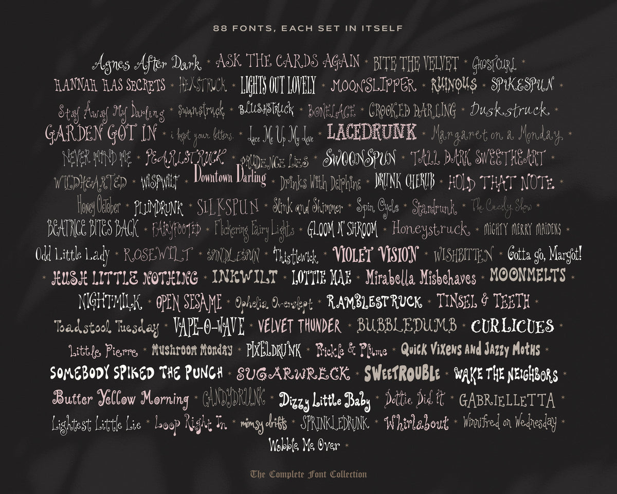 The Complete Font Collection, every font name, each set in itself