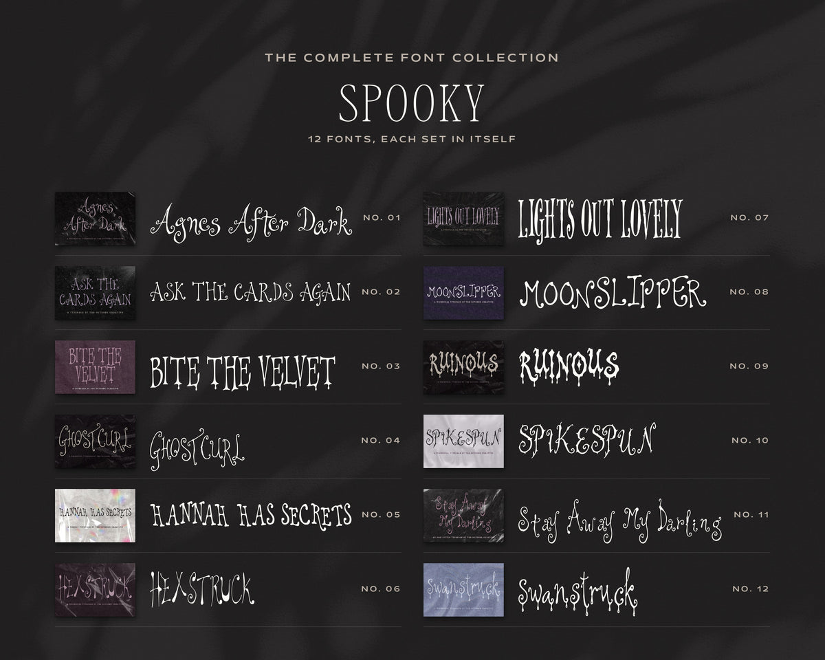 The Complete Font Collection, the Spooky fonts