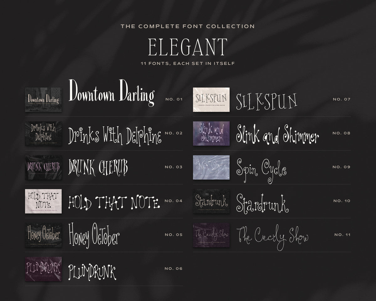 The Complete Font Collection, the Elegant fonts