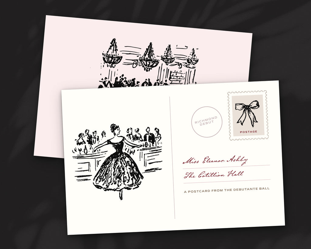 The Debutante Ball Doodle Pack, postcard
