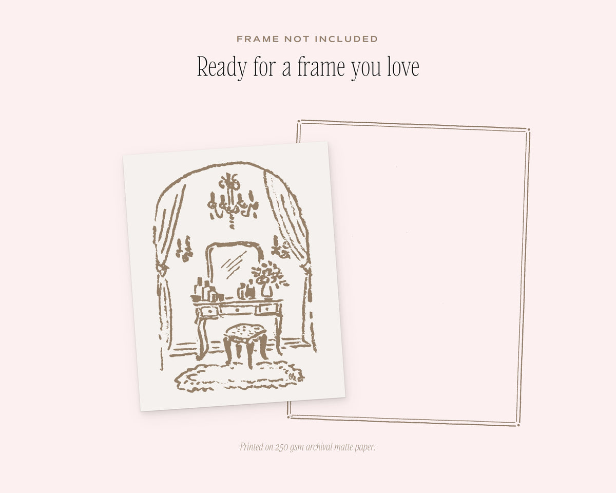 The Dressing Room Art Print, ready for a frame