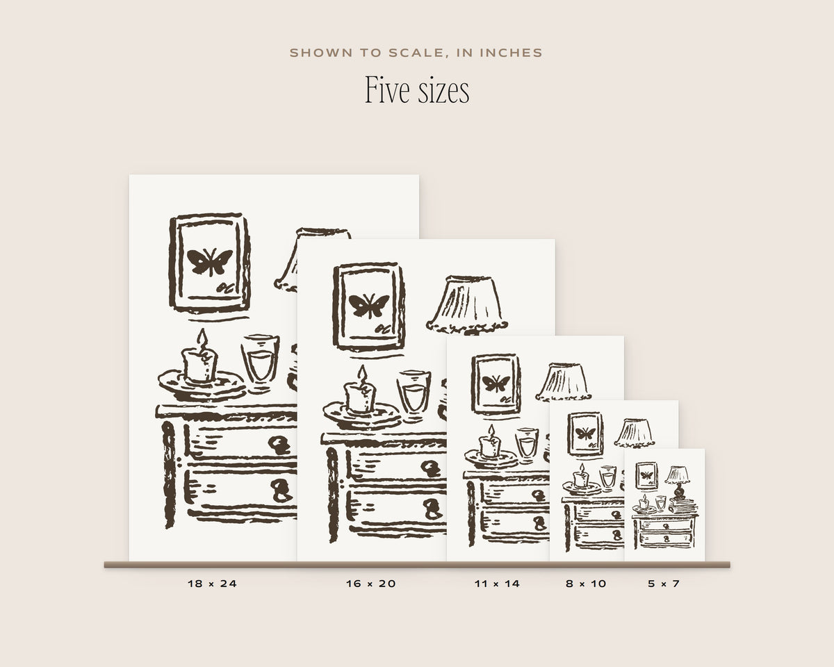 The Nightstand Art Print, five sizes