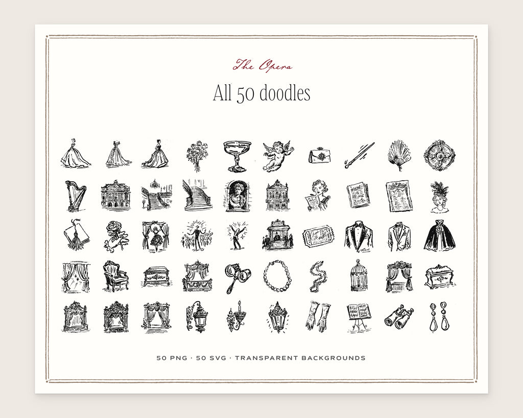 The Opera Doodle Pack, everything in the set