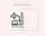 The Settee Art Print, ready for a frame