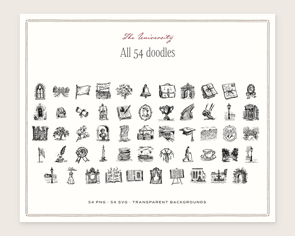 The University Doodle Pack, everything in the set