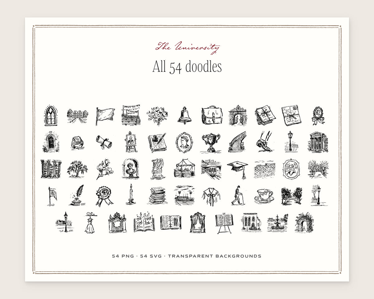 The University Doodle Pack, everything in the set