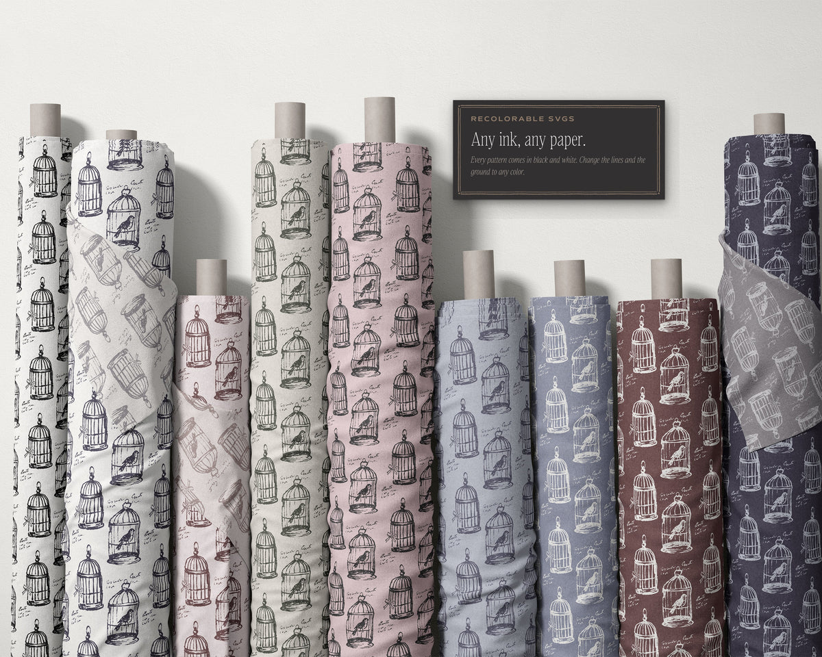 Toile & Vignettes Seamless Pattern Bundle, any ink, any paper