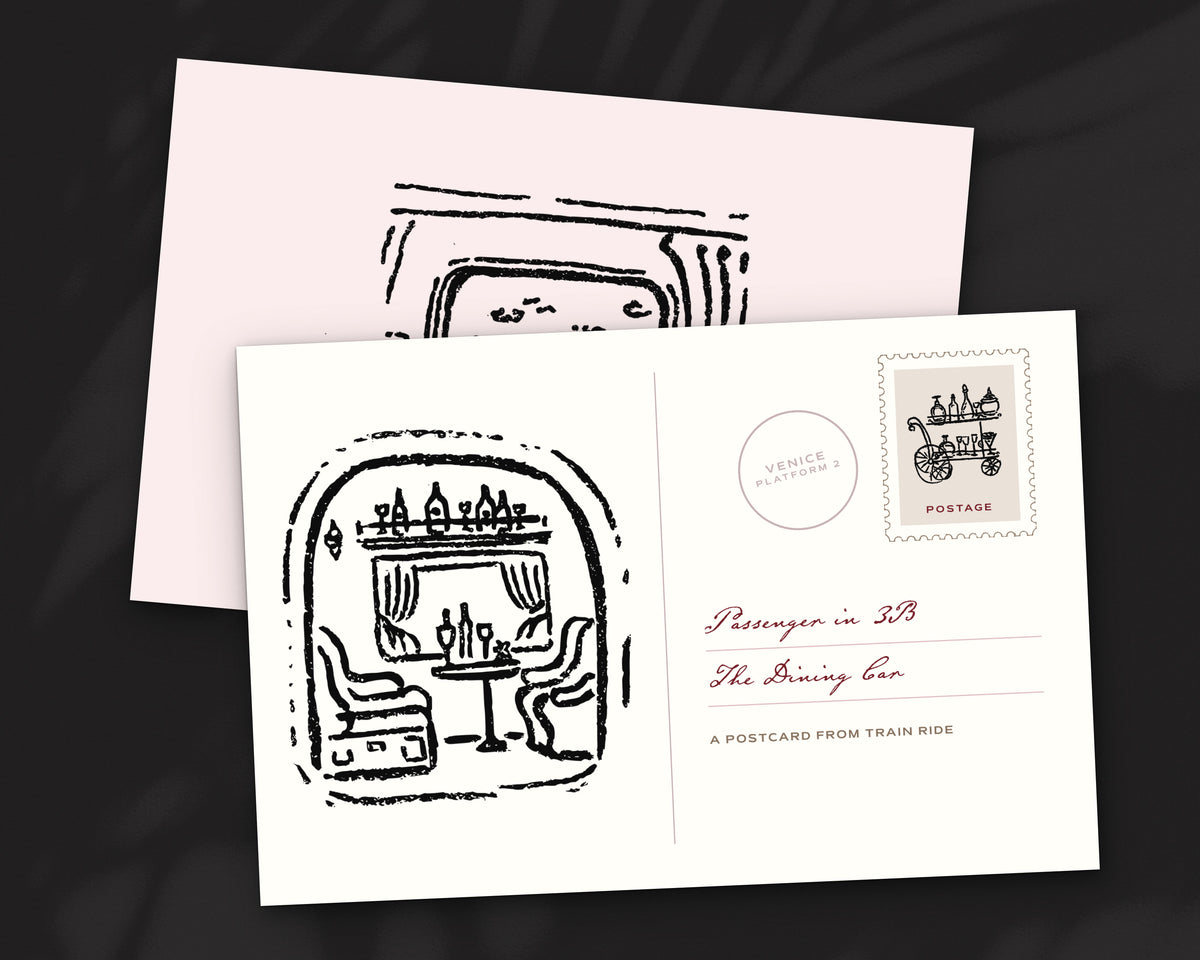 Train Ride Doodle Pack, postcard