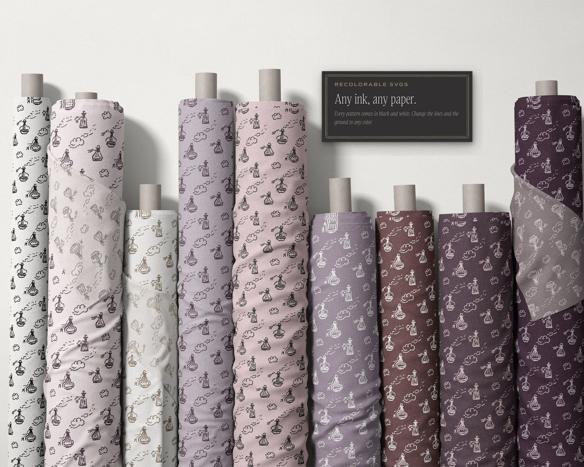 Vanity & Boudoir Seamless Pattern Bundle, any ink, any paper