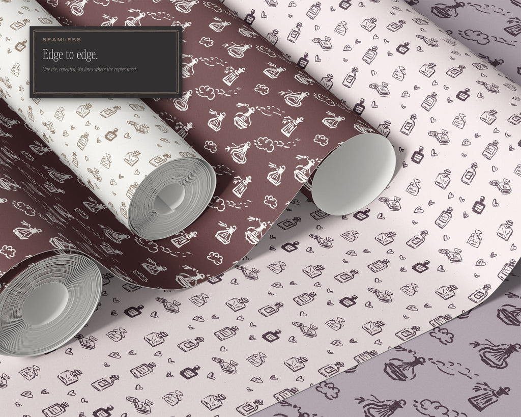 Vanity & Boudoir Seamless Pattern Bundle, edge to edge