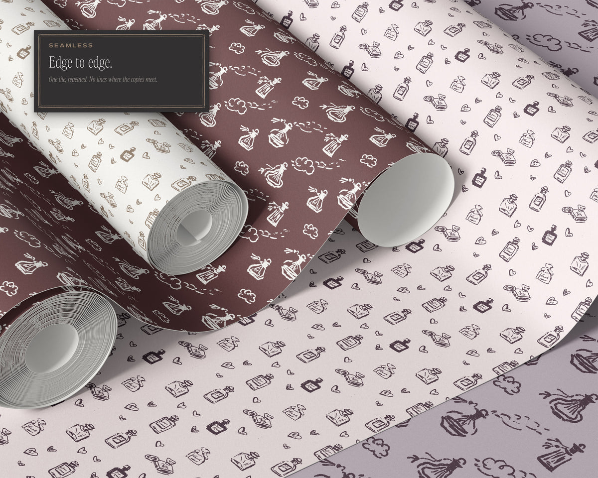 Vanity & Boudoir Seamless Pattern Bundle, edge to edge