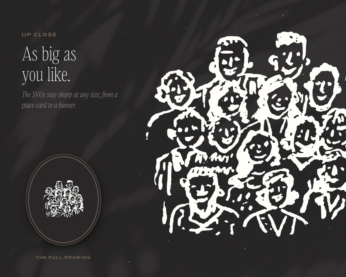 Wedding Registry Doodle Pack, up close