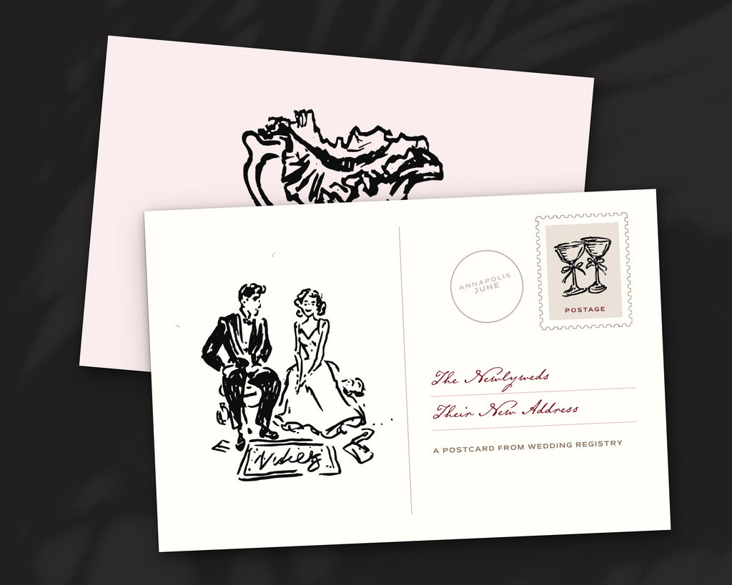 Wedding Registry Doodle Pack, postcard