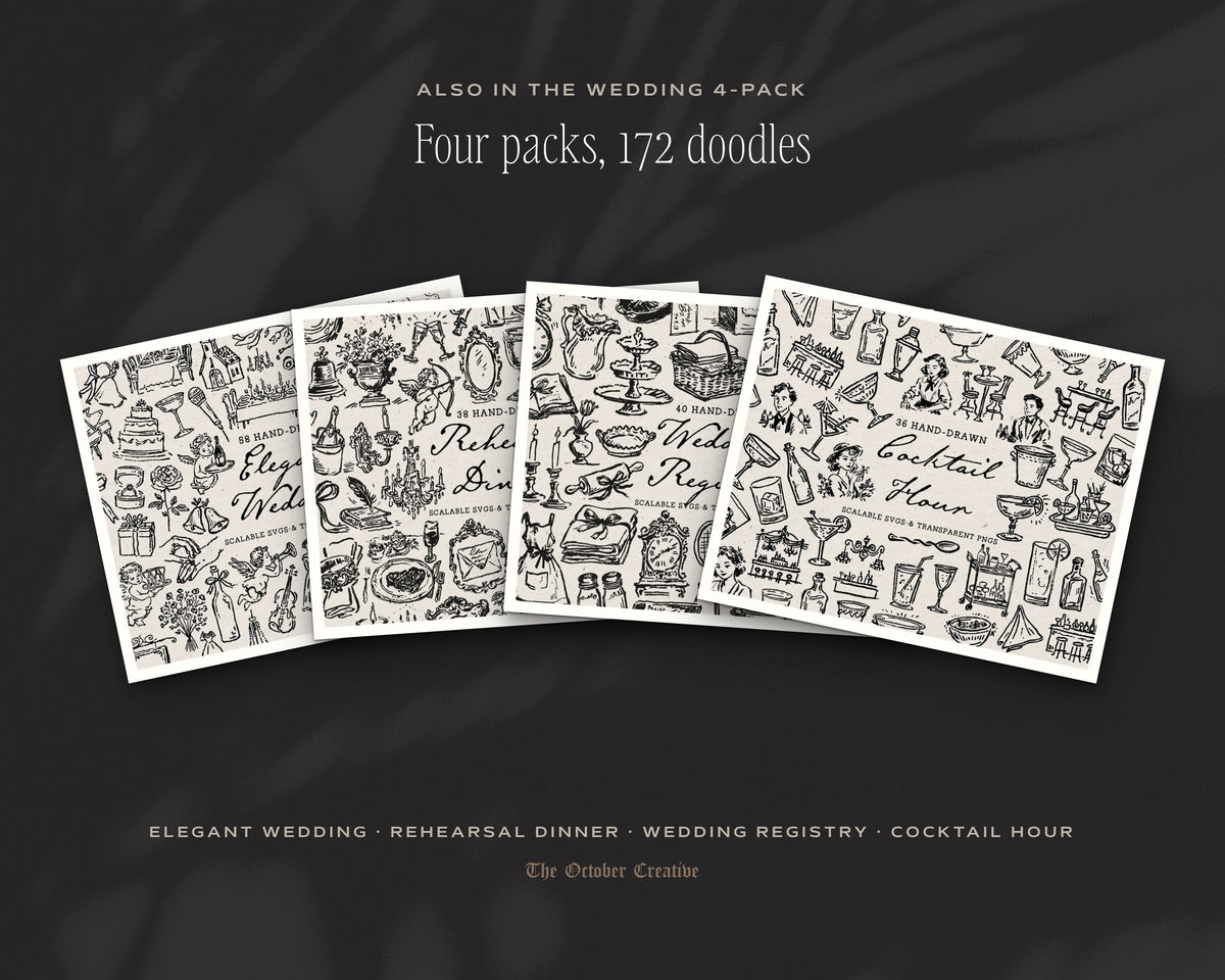 Wedding Registry Doodle Pack, also in the bundle