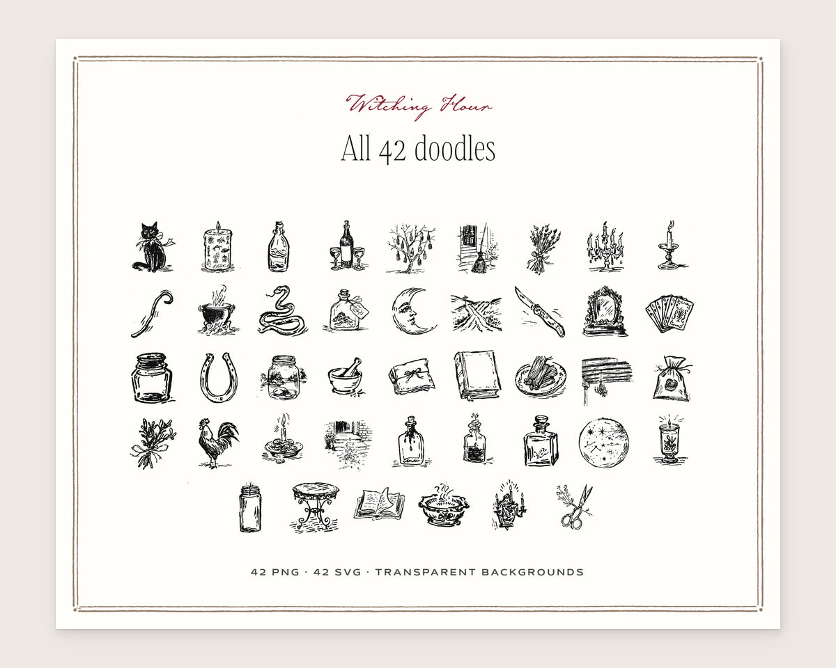 Witching Hour Doodle Pack, everything in the set