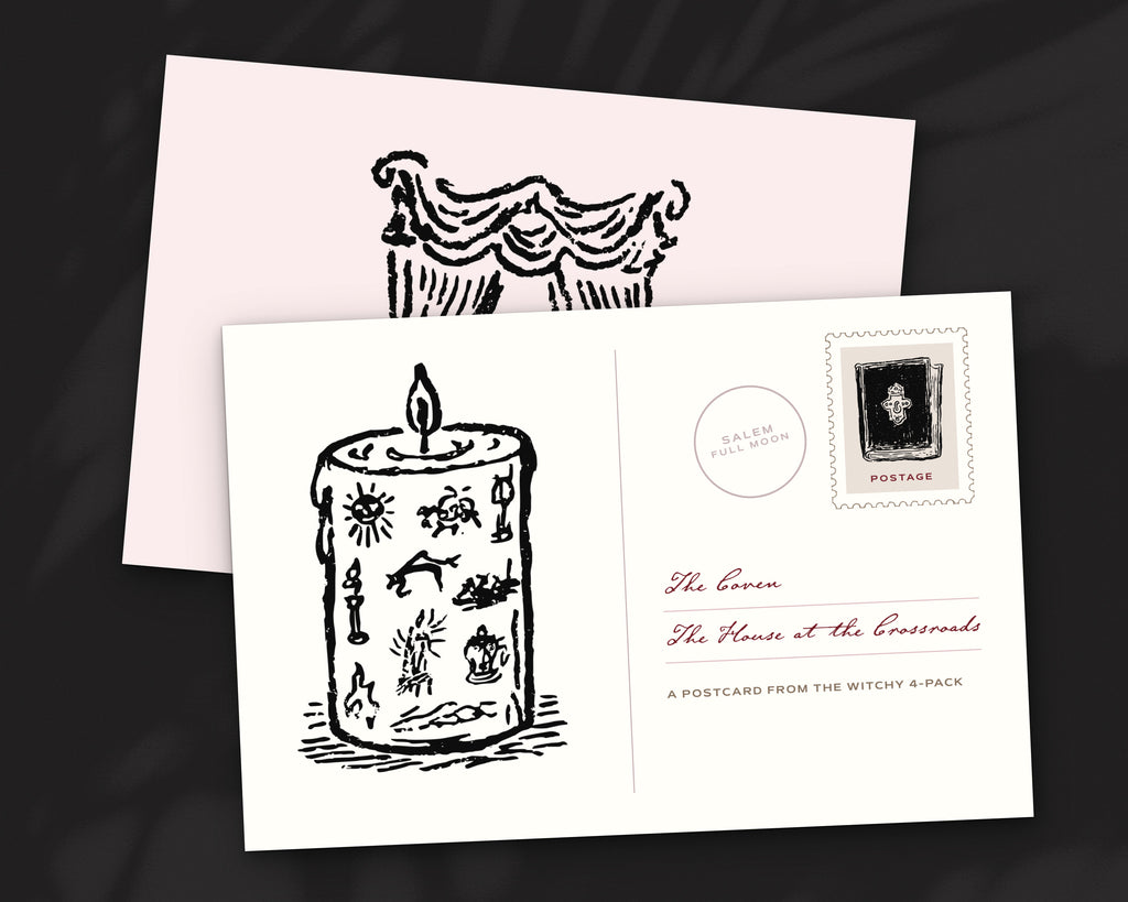 Witchy 4-Pack Doodle Bundle, postcard